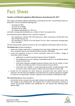 Miscellaneous Amendments 2017 Fact Sheet
