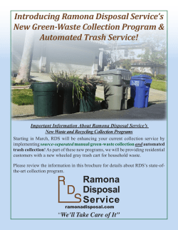 Introducing Ramona Disposal Service`s New Green