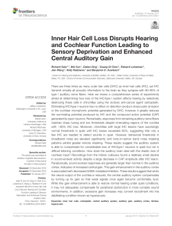 Inner Hair Cell Loss Disrupts Hearing and Cochlear Function