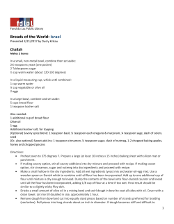 Breads of the World: Israel - Fond du Lac Public Library