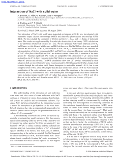 Interaction of NaCl with solid water