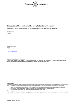 Tilburg University Dissociation of the neural