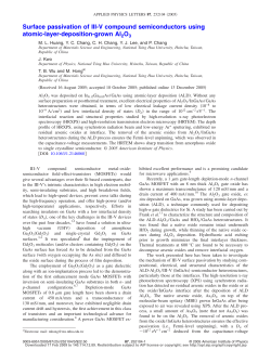Surface passivation of III-V compound semiconductors using atomic