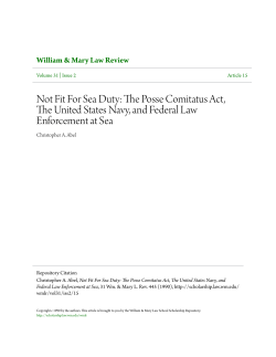 Not Fit For Sea Duty: The Posse Comitatus Act, The United States