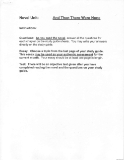 Novel Unit: And Then There Were None - GAHS-Math