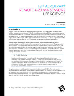 TSI AeroTrak Remote 4-20 mA Sensors Life Science Application Note