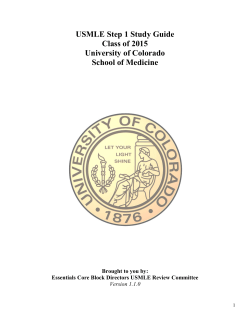 Step 1 Study Guide - University of Colorado Denver