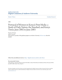 Portrayal of Women in Kenya`s Print Media: a Study of Daily Nation
