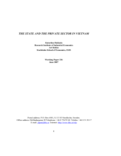 the state and the private sector in vietnam - S-WoPEc