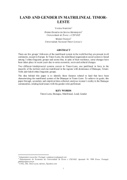 land and gender in matrilineal timor- leste