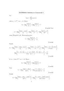 MATH34011 Solution to Coursework 1 1a) tanx &sim; an&phi;n(x), with &phi;n