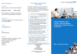 Patient Advice and Liaison Service (PALS)