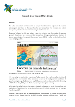 Project 3: Green Cities and Micro-Climate