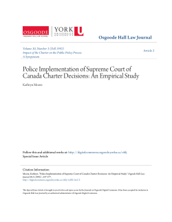 Police Implementation of Supreme Court of Canada Charter Decisions