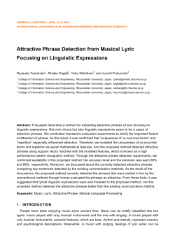 Attractive Phrase Detection from Musical Lyric Focusing on