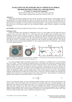 evolution of seondary dean vortices in spiral microchannels for cell
