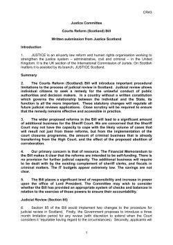 CR43 1 Justice Committee Courts Reform (Scotland) Bill Written