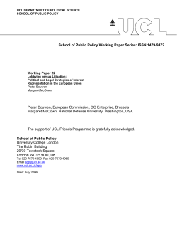 School of Public Policy Working Paper Series: ISSN 1479