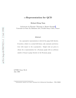 $\ alpha $-Representation for QCD