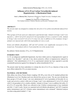 Influence of Liv.52 on Carbon Tetrachloride