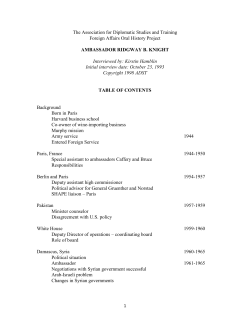 The Association for Diplomatic Studies and Training Foreign Affairs