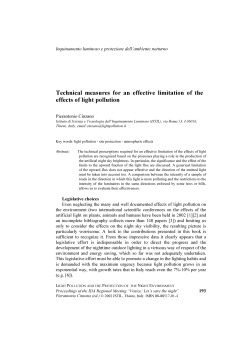 Technical measures for an effective limitation of the effects of light