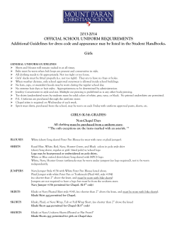 Appendix A: OFFICIAL SCHOOL UNIFORM REQUIREMENTS