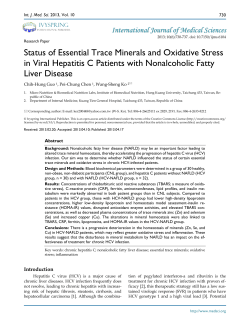 Status of Essential Trace Minerals and Oxidative Stress in Viral