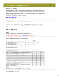 MIT Doctoral Student Exit S