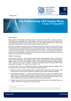 The Forthcoming LNG Supply Wave - Oxford Institute for Energy