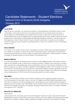 Candidate Statements - Student Elections