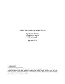 Fairness, Reciprocity, and Wage Rigidity