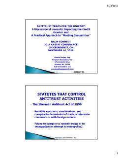 The Sherman Antitrust Act of 1890