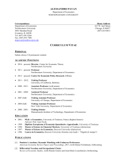 ALESSANDRO PAVAN - Northwestern University