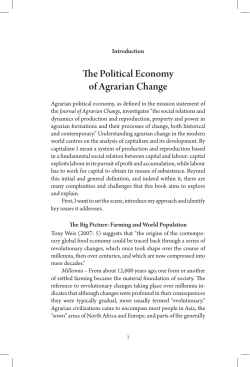 The Political Economy of Agrarian Change