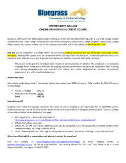 opportunity college online spanish dual credit course