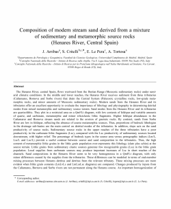 Composition of modem stream sand derived from a mixture of
