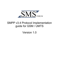 SMPP v3.4 Protocol Implementation guide for GSM