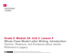 Grade 5 ELA Module 3A, Unit 3, Lesson 9