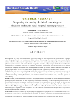 Deepening the quality of clinical reasoning and decision