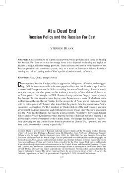 Russian Policy and the Russian Far East