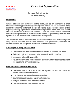Alkaline Etching Process Guidelines by Chemcut Corporation