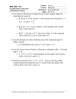 1) Use Green`s Theorem to evaluate the given line integral. Begin by