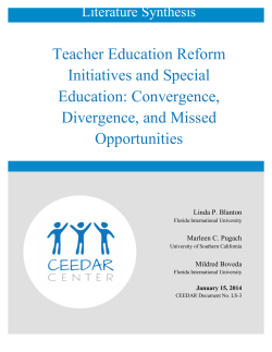 Teacher Education Reform Initiatives and Special Education