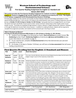 Standard and Honors 2017 - Western School Of Technology