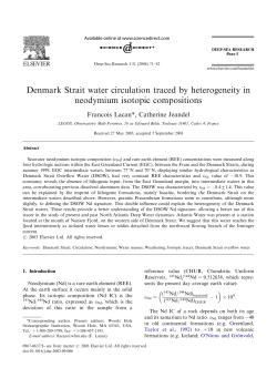 Denmark Strait water circulation traced by heterogeneity in