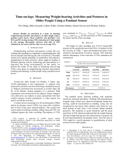 Time-On-Legs: Measuring Weight-Bearing Activities and Postures in