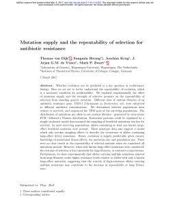 Mutation supply and the repeatability of selection for antibiotic