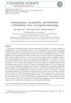 Grammaticality, Acceptability, and Probability