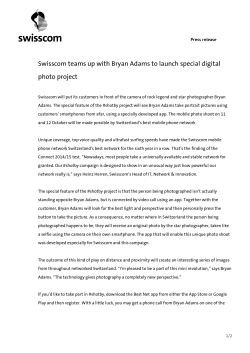 Swisscom teams up with Bryan Adams to launch special digital